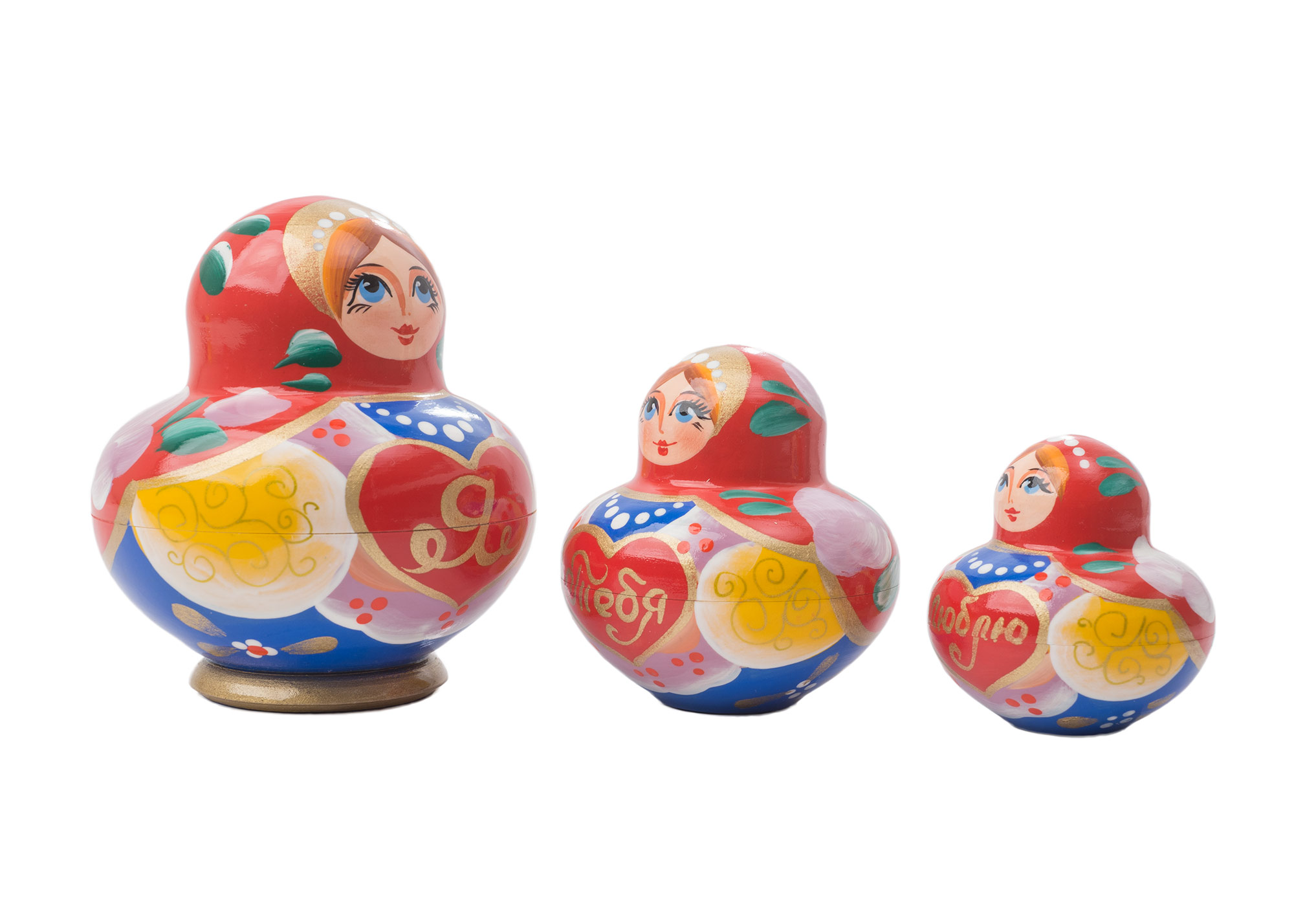 Buy "Ya Tebya Lyublyu" Gift Matryoshka 3pc./4" at GoldenCockerel.com