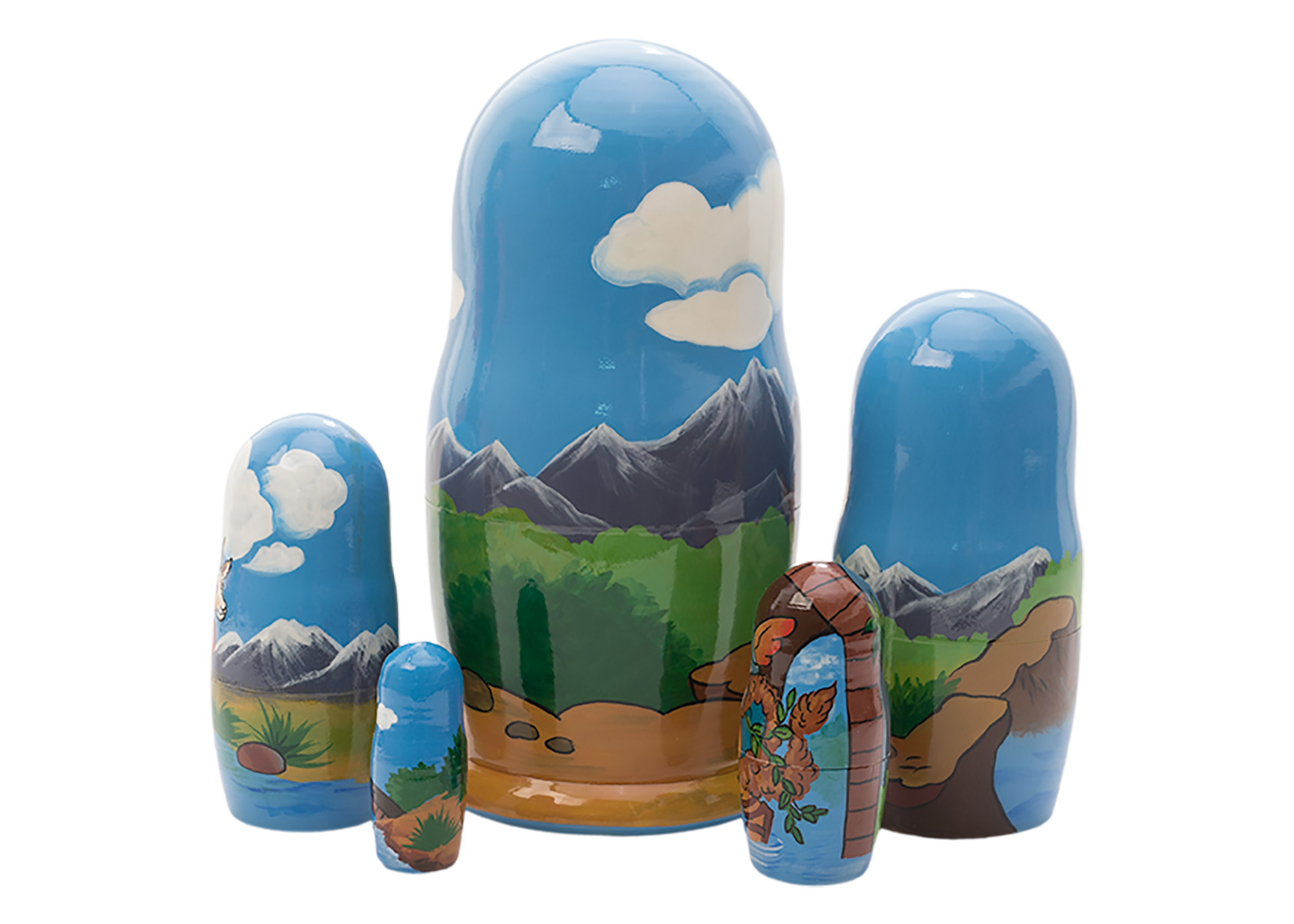 Buy Three Billy Goats Gruff Nesting Doll 5pc./5" at GoldenCockerel.com