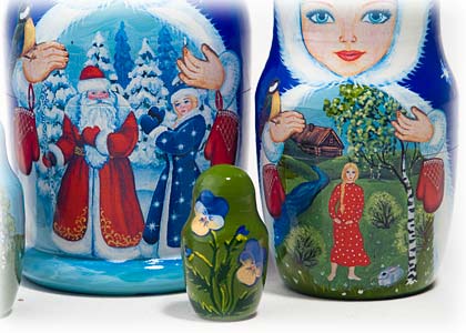 Buy Snow Maiden Fairy Tale Nesting Doll 5pc./6" at GoldenCockerel.com