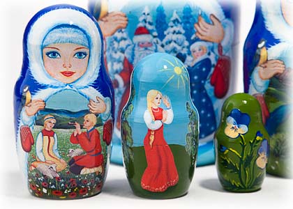 Buy Snow Maiden Fairy Tale Nesting Doll 5pc./6" at GoldenCockerel.com