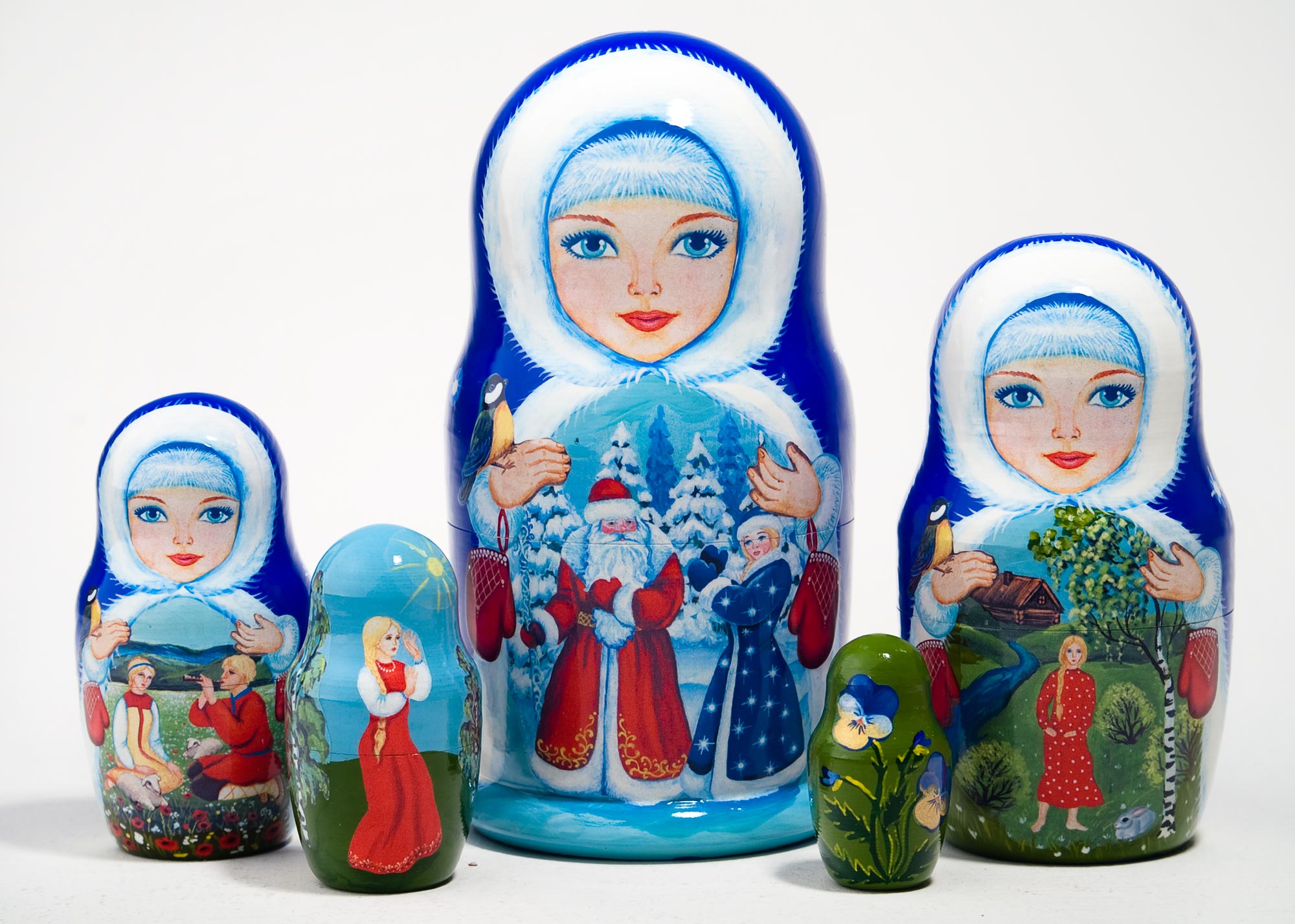Buy Snow Maiden Fairy Tale Nesting Doll 5pc./6" at GoldenCockerel.com