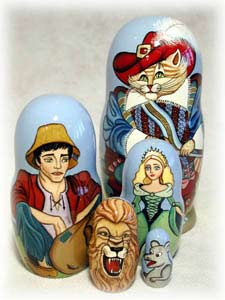 Buy Matryoshka: Puss-N-Boots Fairy Tale 5pc./6" at GoldenCockerel.com