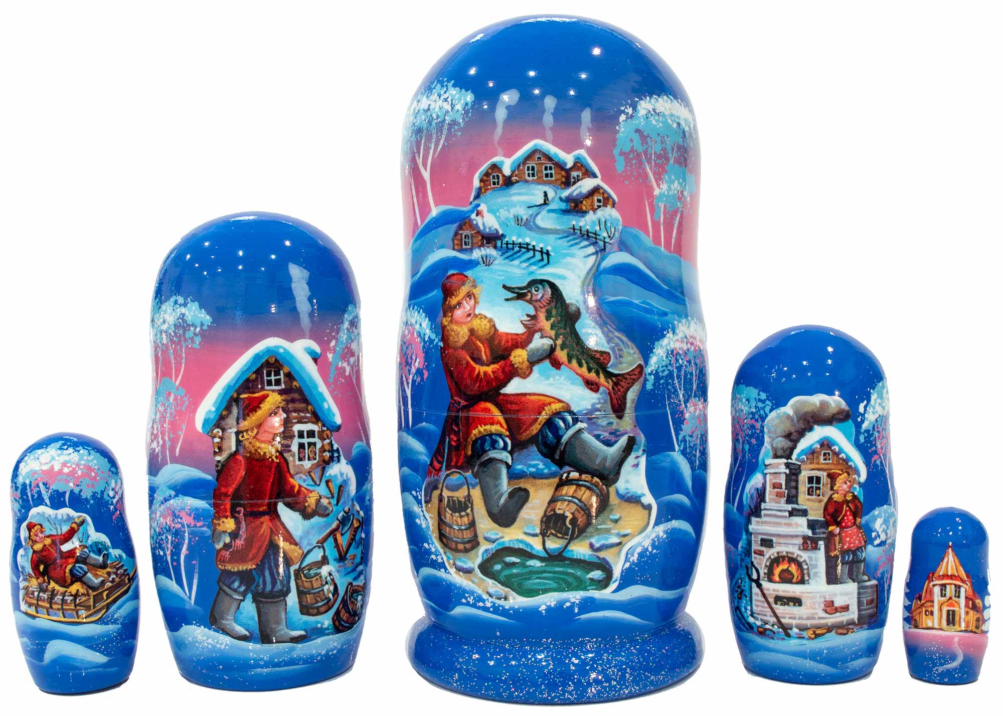 Buy Emelya and the Magic Pike Nesting Doll 5pc./6" at GoldenCockerel.com