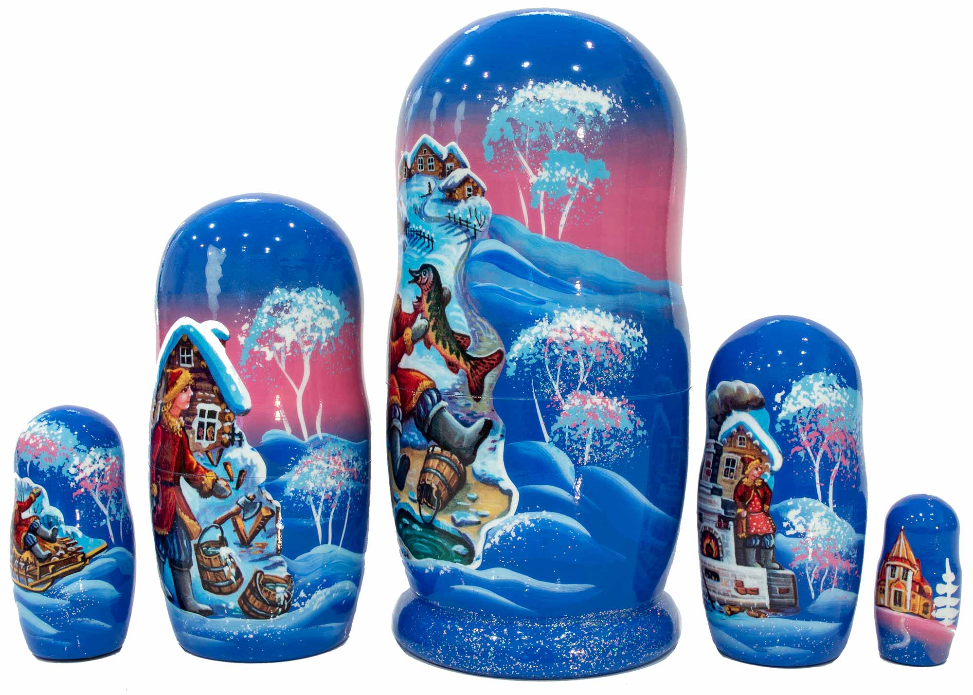 Buy Emelya and the Magic Pike Nesting Doll 5pc./6" at GoldenCockerel.com