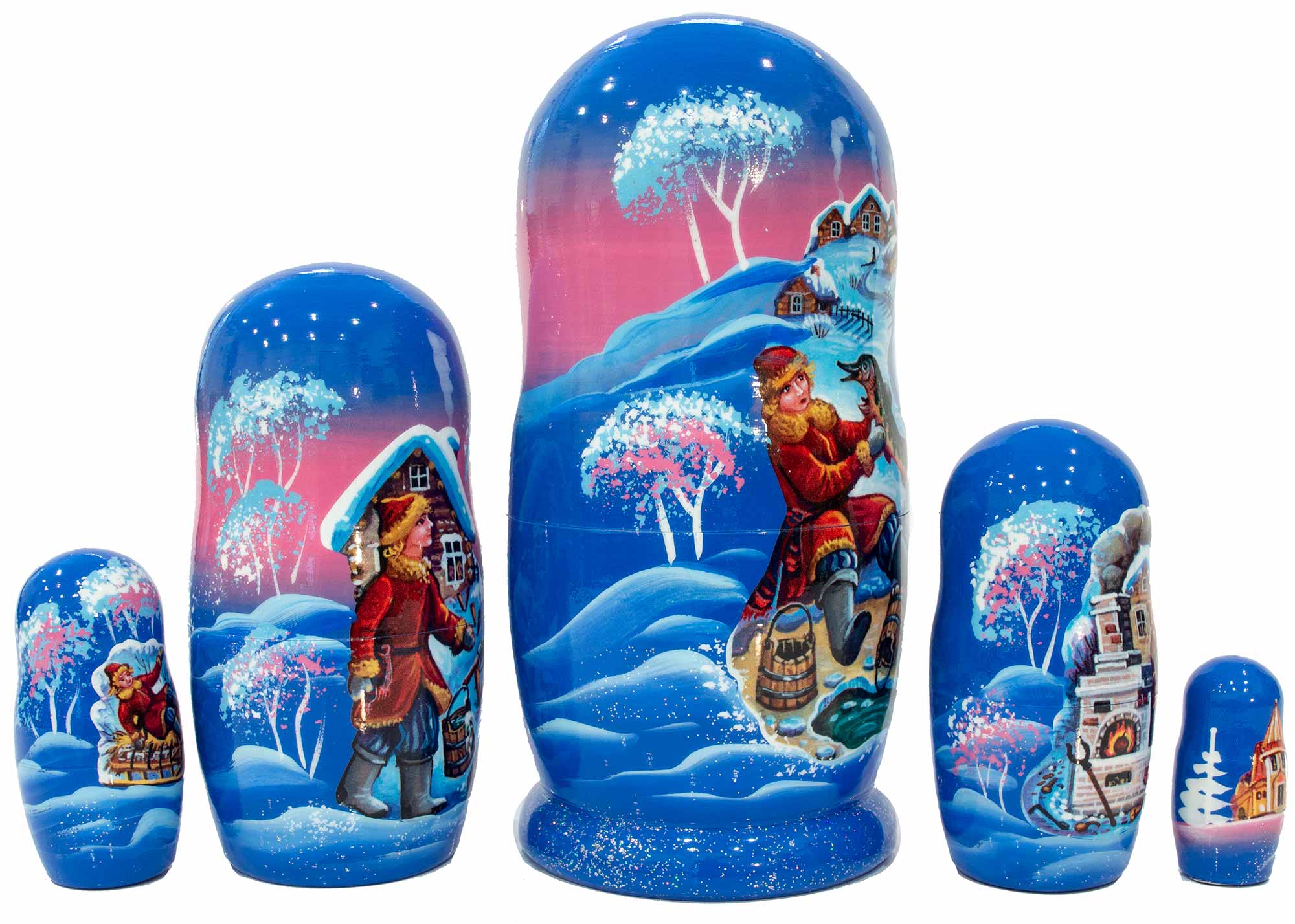 Buy Emelya and the Magic Pike Nesting Doll 5pc./6" at GoldenCockerel.com