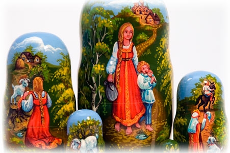 Buy Alyonushka Fairy Tale Nesting Doll 5pc./5" at GoldenCockerel.com