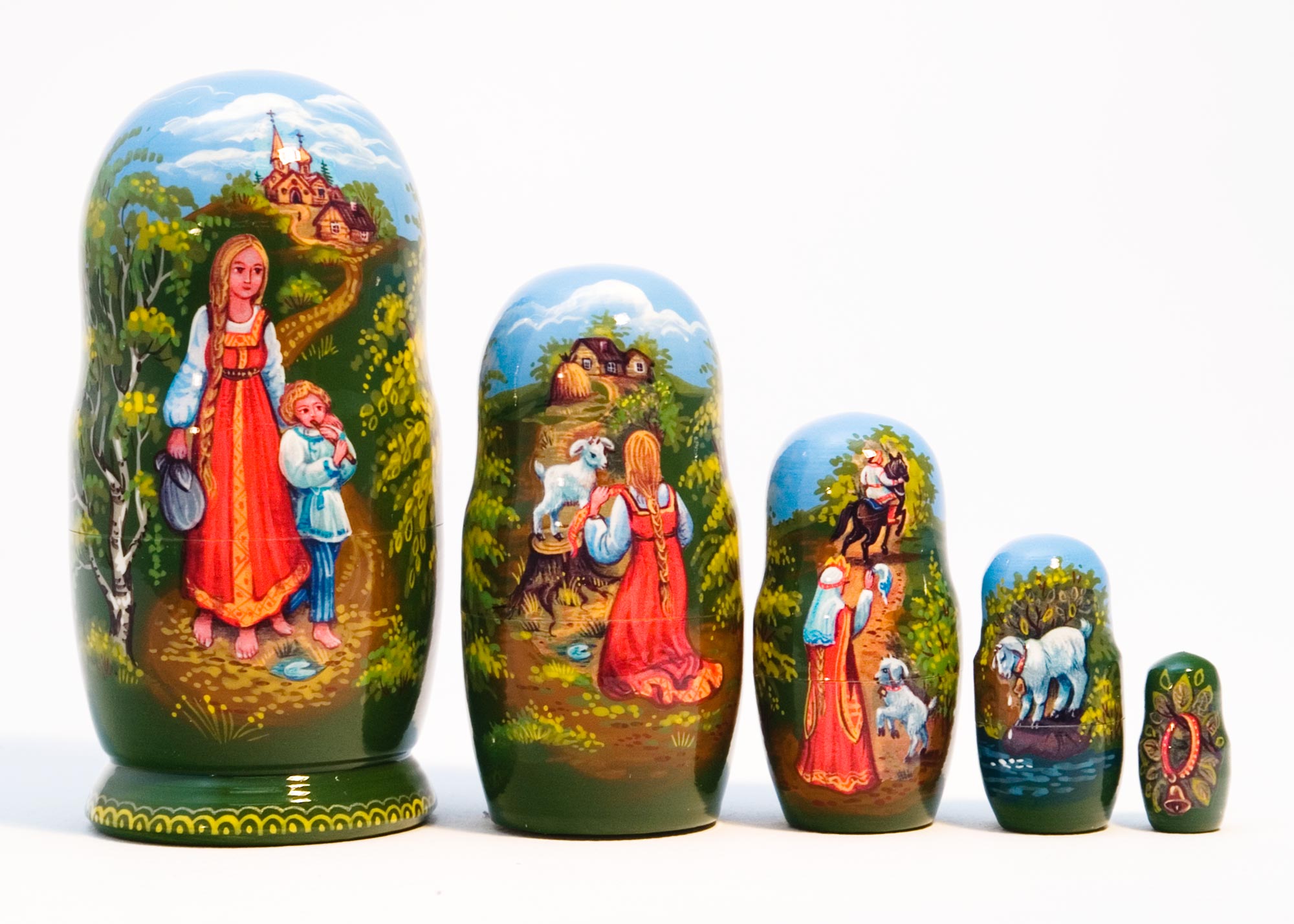 Buy Alyonushka Fairy Tale Nesting Doll 5pc./5" at GoldenCockerel.com