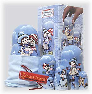 Buy RAGGEDY ANN & ANDY Winter Fun Nesting Doll 7pc./6" at GoldenCockerel.com