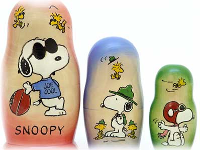 Buy Joe Cool Snoopy Nesting Doll 5pc./5" at GoldenCockerel.com