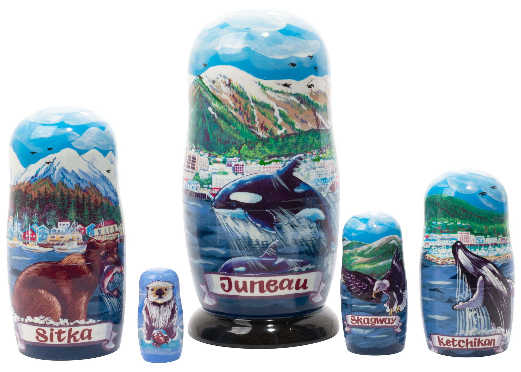 Buy Alaskan Cruise Nesting Doll 5pc/6” at GoldenCockerel.com