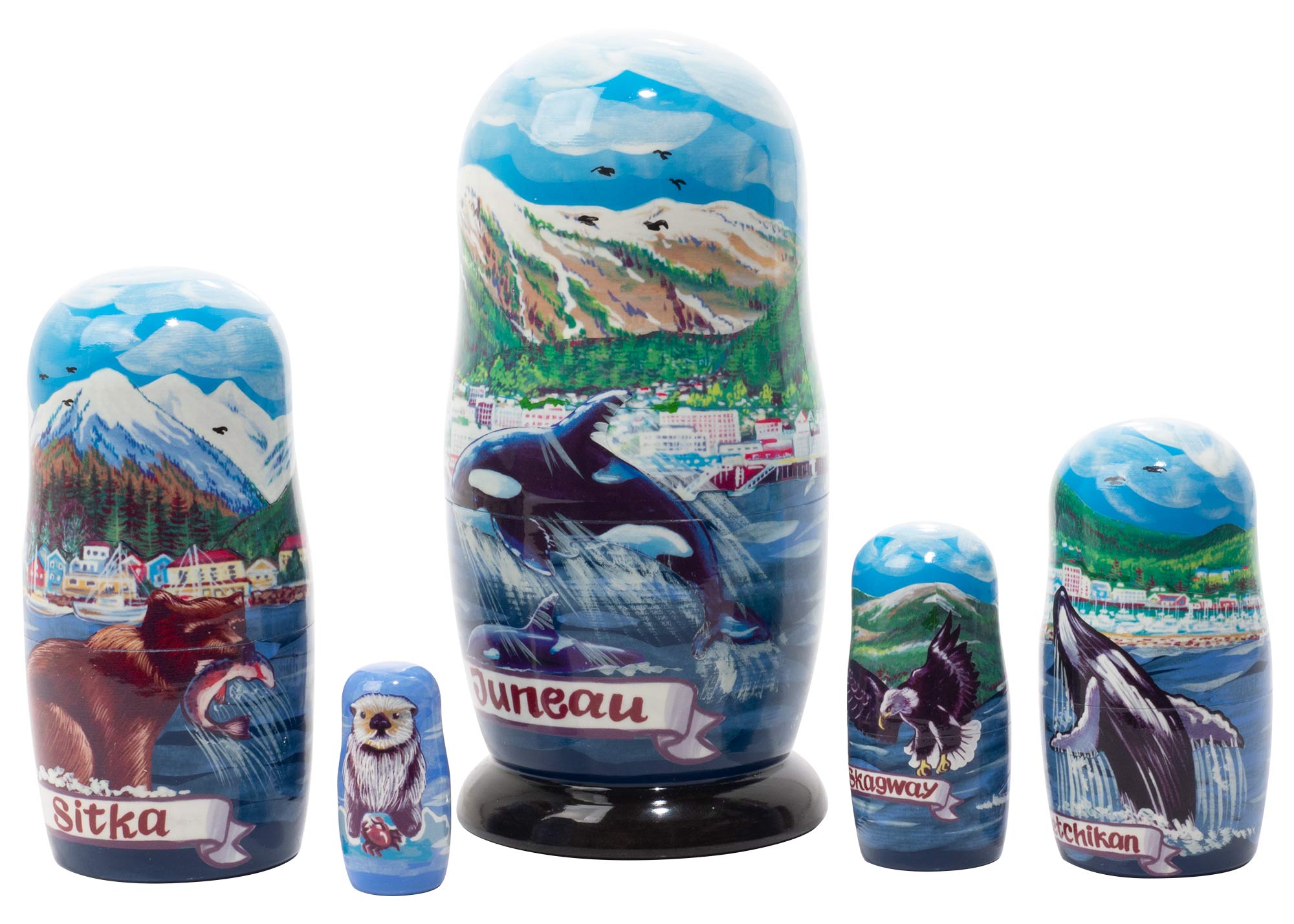 Buy Alaskan Cruise Nesting Doll 5pc/6” at GoldenCockerel.com