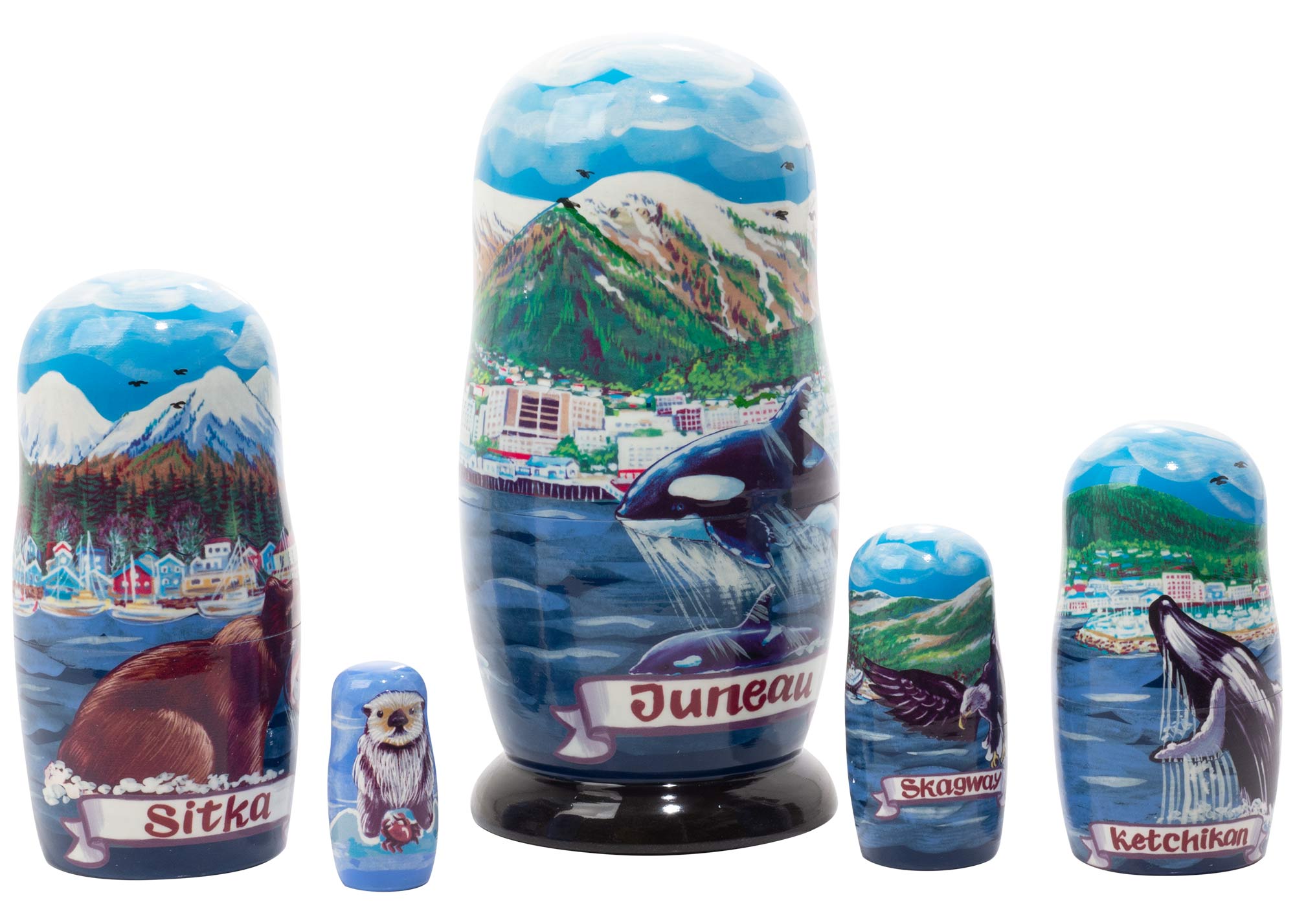 Buy Alaskan Cruise Nesting Doll 5pc/6” at GoldenCockerel.com