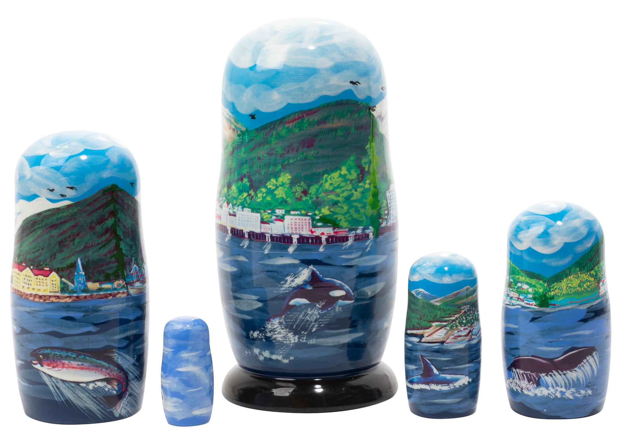 Buy Alaskan Cruise Nesting Doll 5pc/6” at GoldenCockerel.com