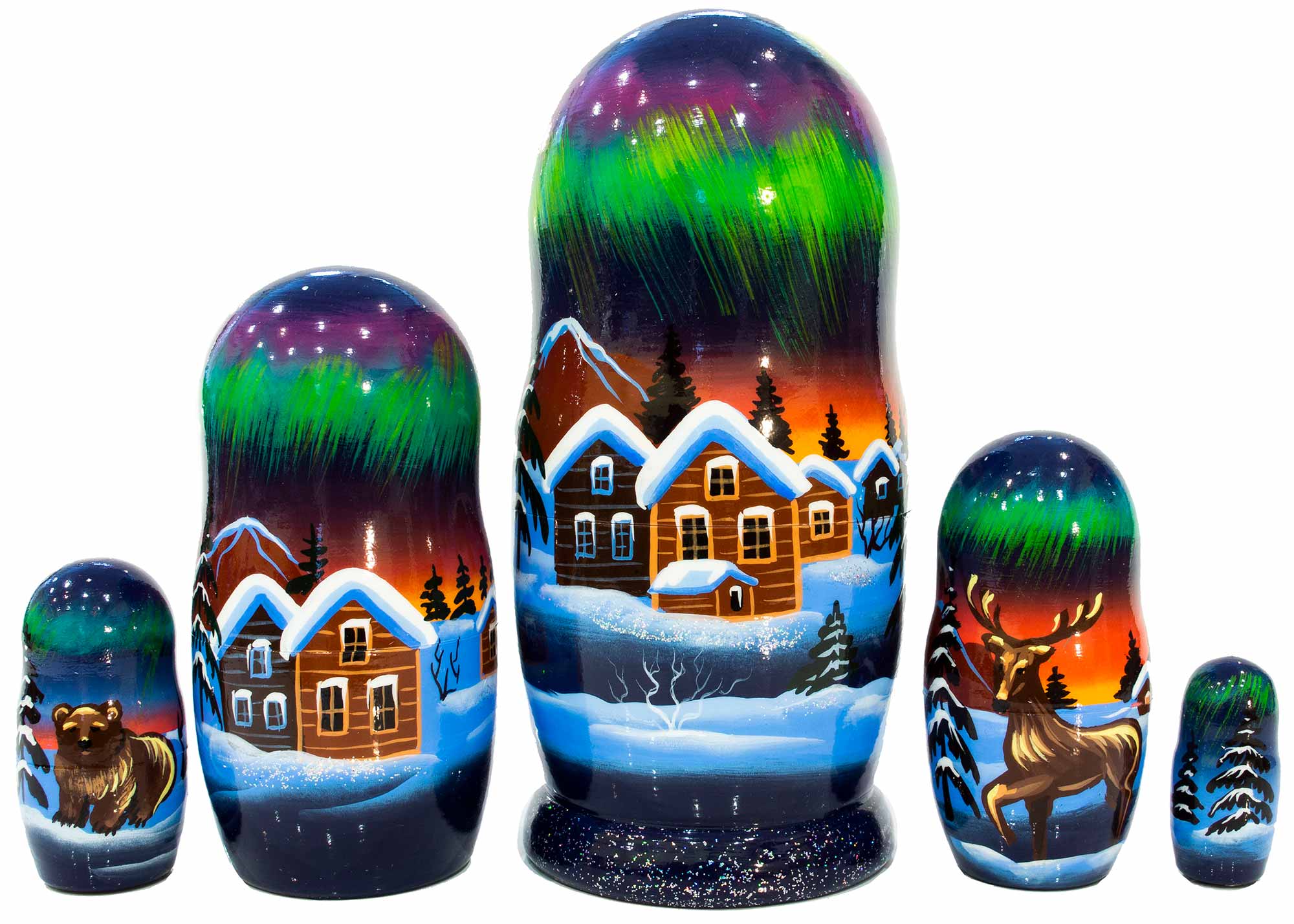 Buy Northern Lights Nesting Doll 5pc./6" at GoldenCockerel.com