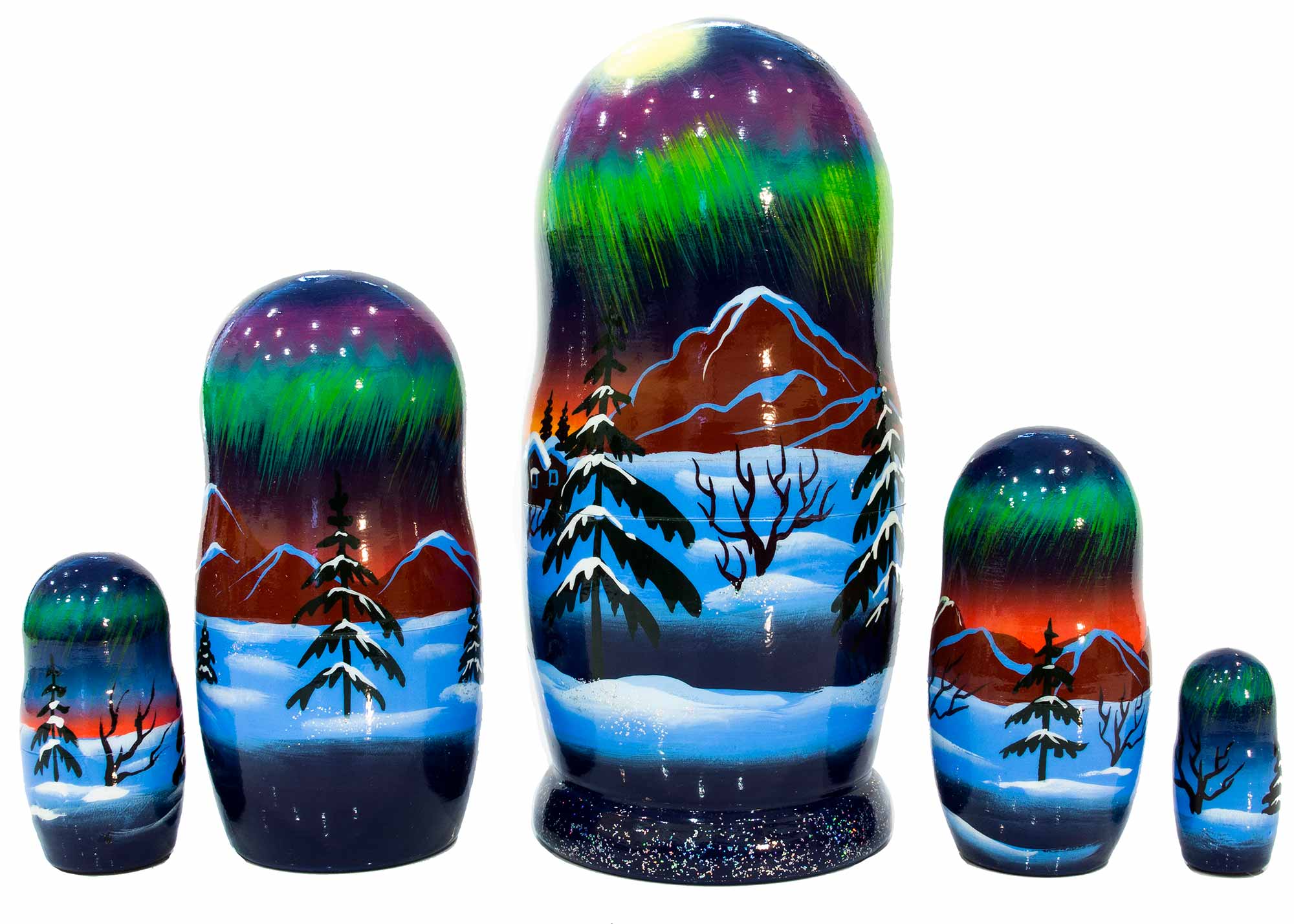 Buy Northern Lights Nesting Doll 5pc./6" at GoldenCockerel.com