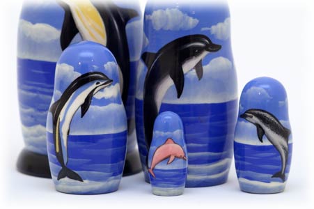 Buy Dolphin Nesting Doll 5pc./5" at GoldenCockerel.com