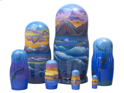 Buy Whale Watching Nesting Doll 7pc./8"  at GoldenCockerel.com