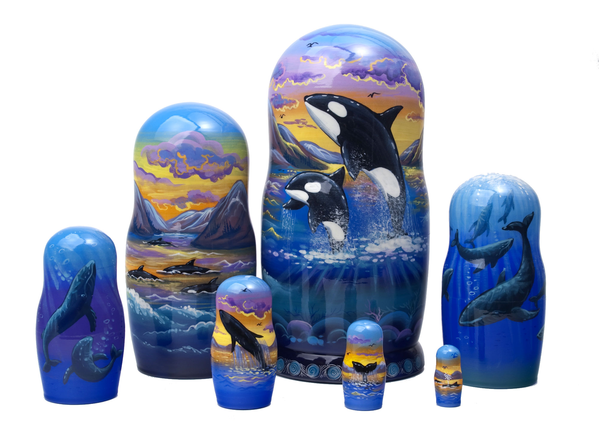 Buy Whale Watching Nesting Doll 7pc./8"  at GoldenCockerel.com