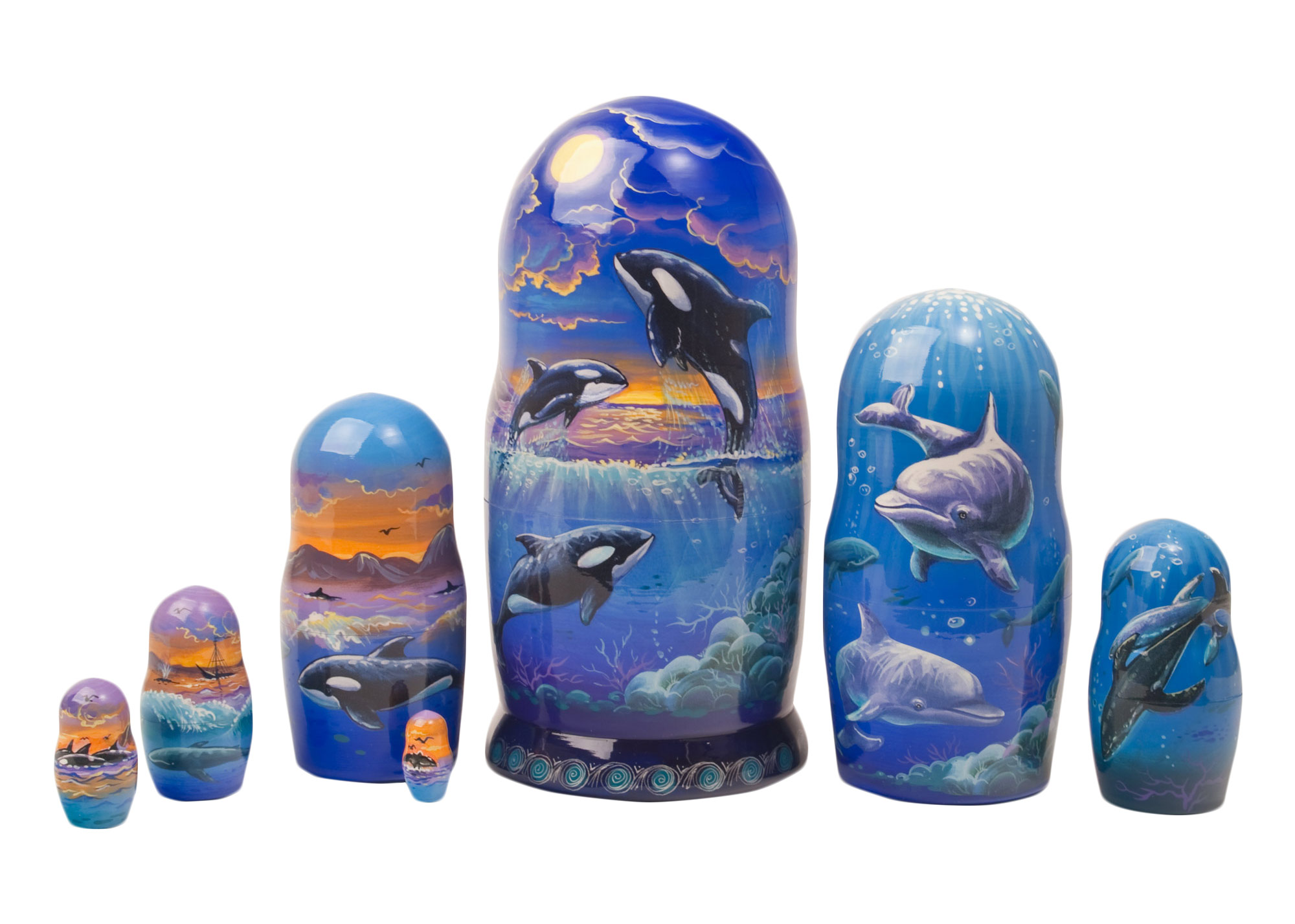 Buy Whale Watching Nesting Doll 7pc/8" at GoldenCockerel.com