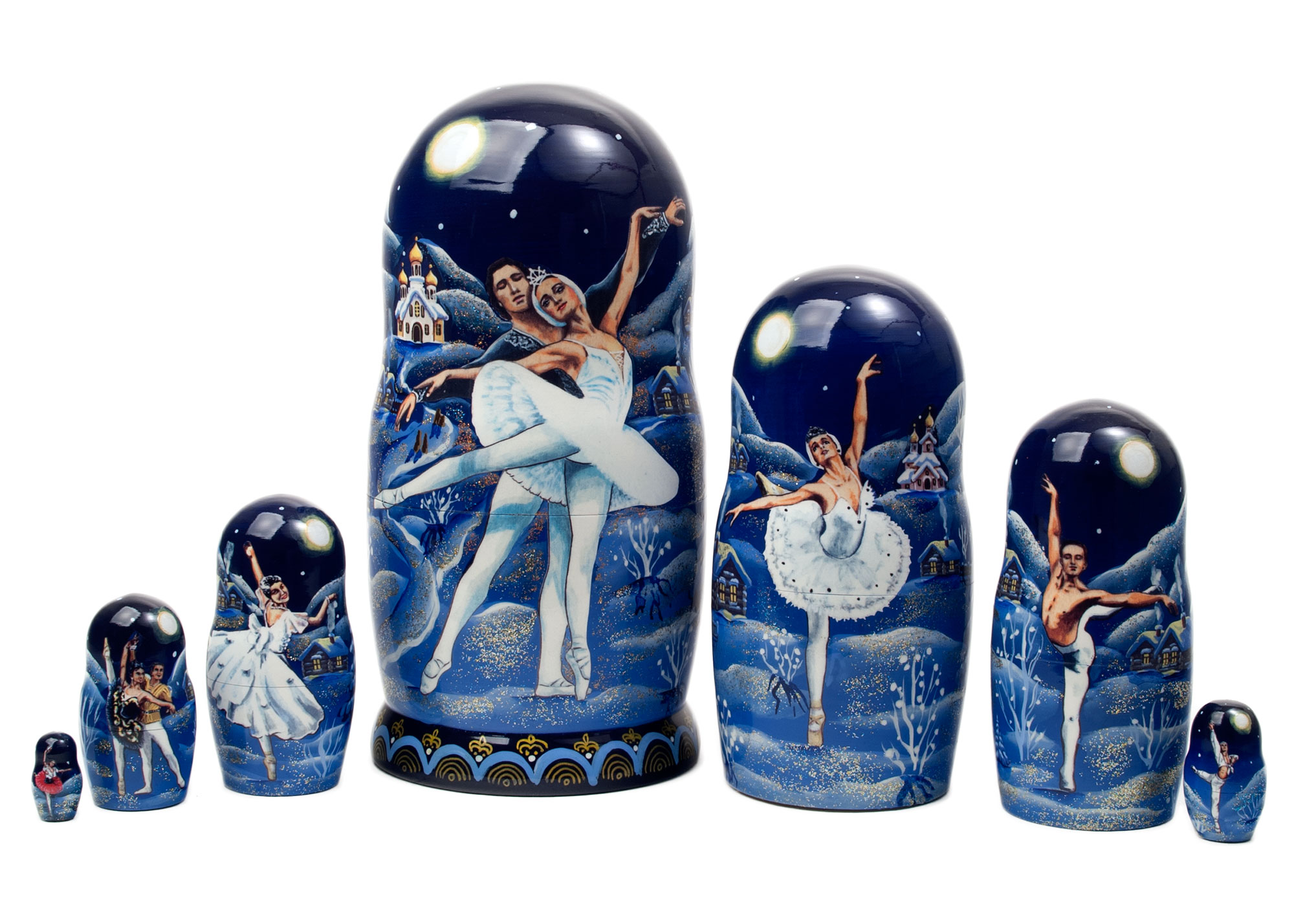 Buy Russian Ballet Swan Lake Nesting Doll 7pc./8" at GoldenCockerel.com