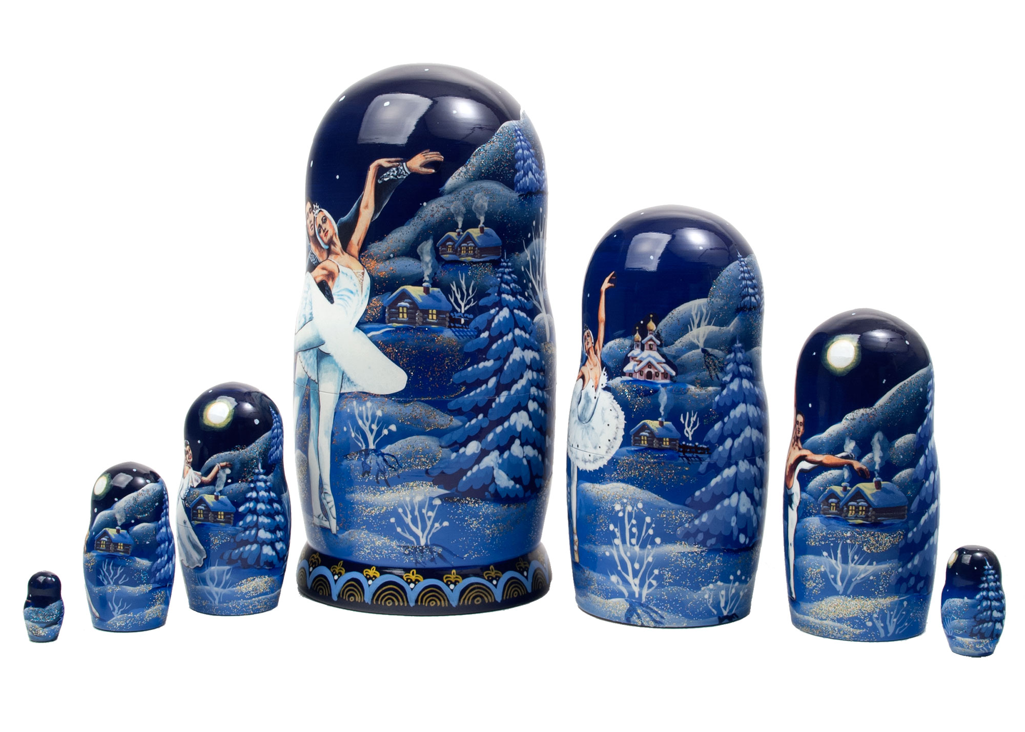 Buy Russian Ballet Swan Lake Nesting Doll 7pc./8" at GoldenCockerel.com