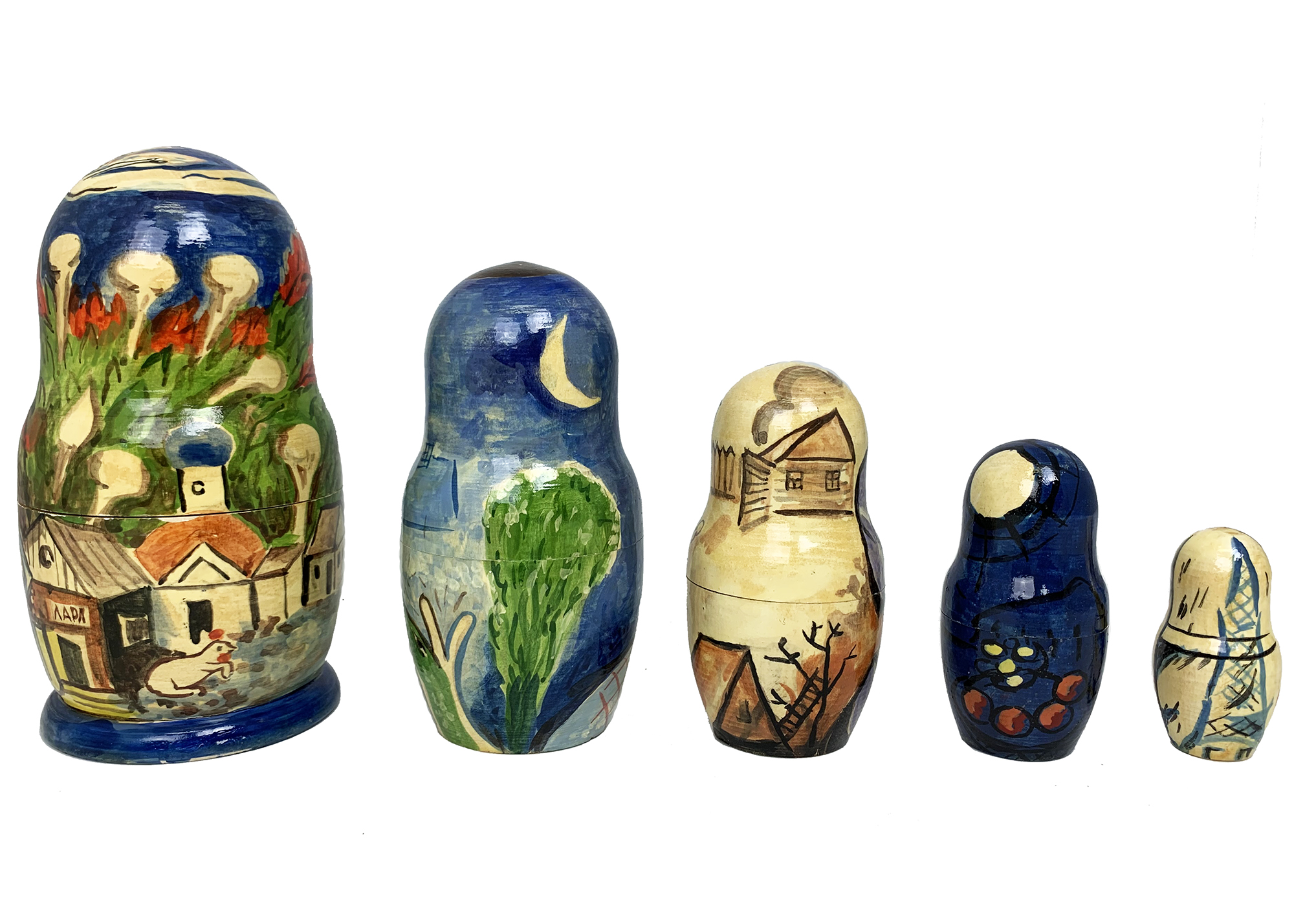 Buy Vintage Chagall Nesting Doll 5pc./5.5" at GoldenCockerel.com