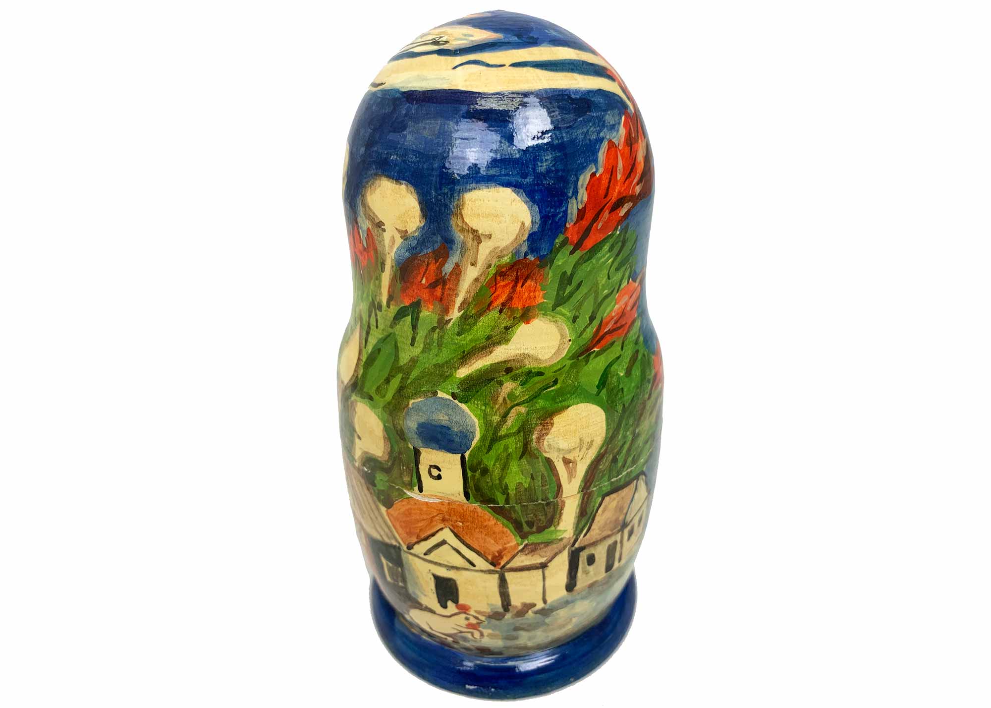 Buy Vintage Chagall "Blue Couple" Nesting Doll 5pc./6' at GoldenCockerel.com