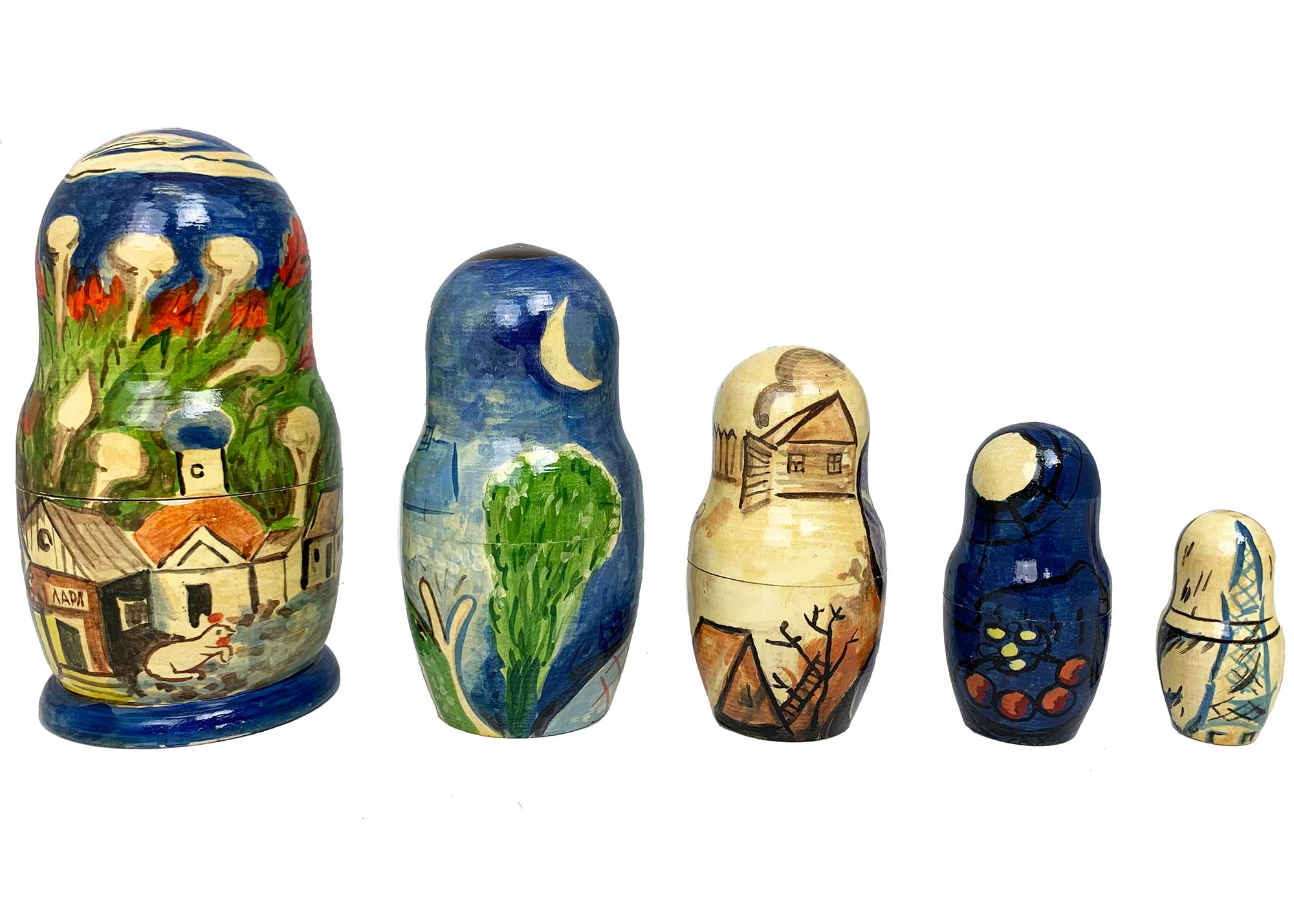 Buy Chagal "Green Fiddler" Nesting Doll 5pc./6" at GoldenCockerel.com