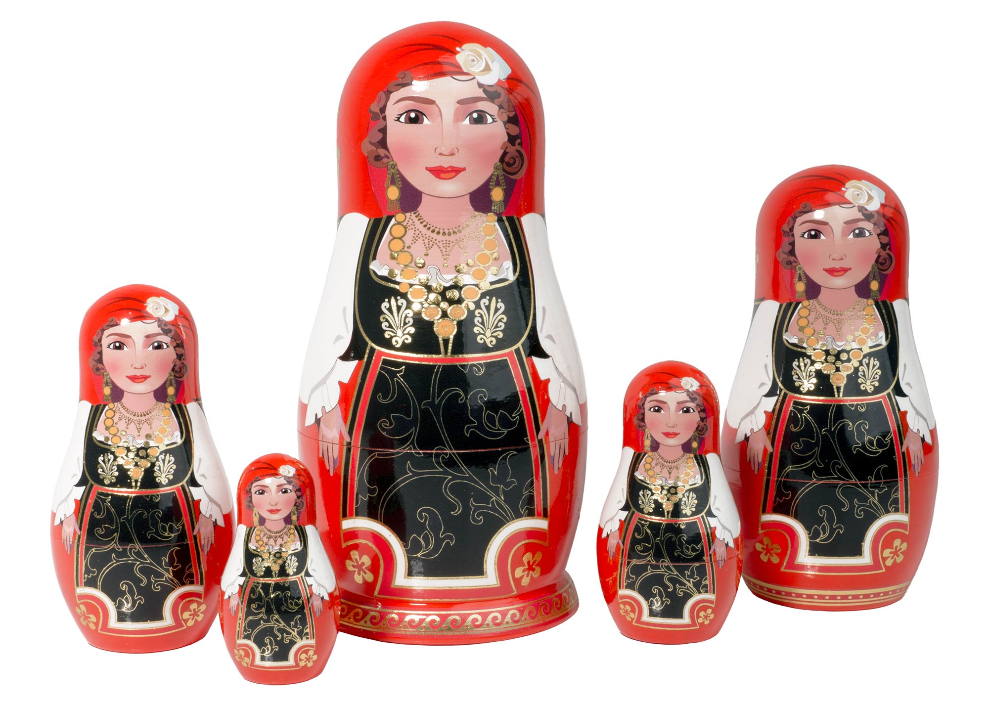 Buy Greek Folk Costume Nesting Doll 5pc./6" at GoldenCockerel.com