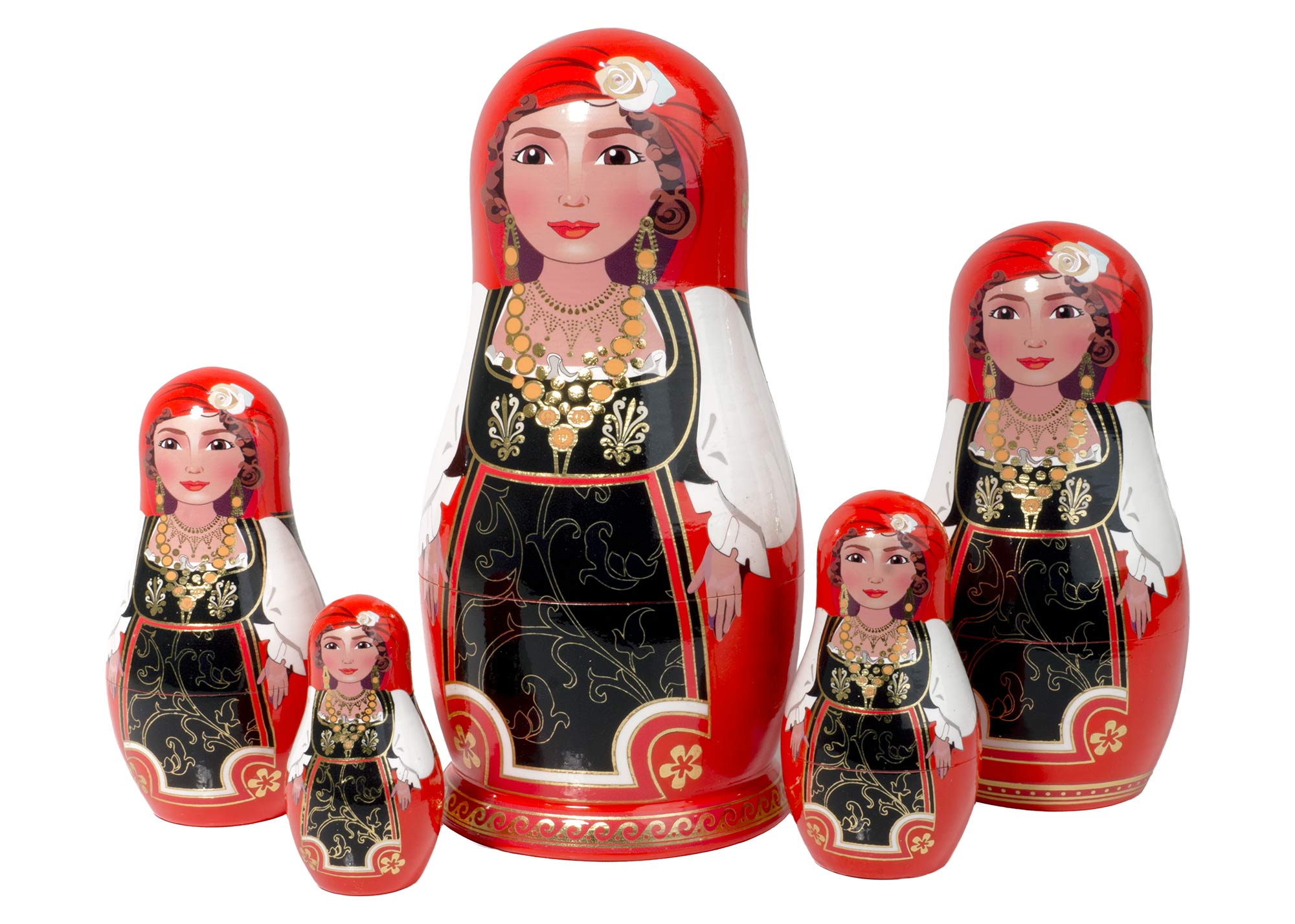 Buy Greek Folk Costume Nesting Doll 5pc./6" at GoldenCockerel.com