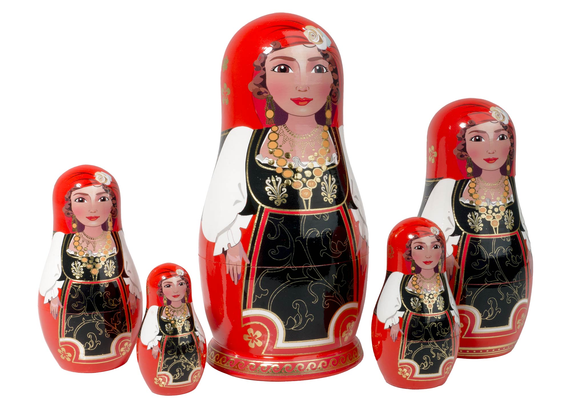 Buy Greek Folk Costume Nesting Doll 5pc./6" at GoldenCockerel.com