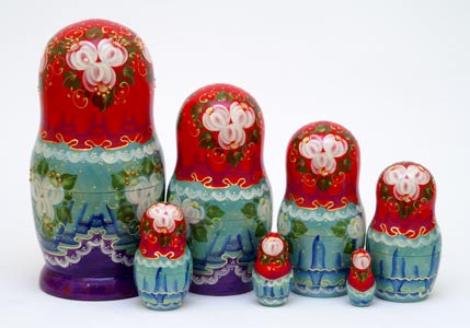 Buy Prince Ivan & Grey Wolf Nesting Doll 7pc./8" -- One-of-a-kind at GoldenCockerel.com