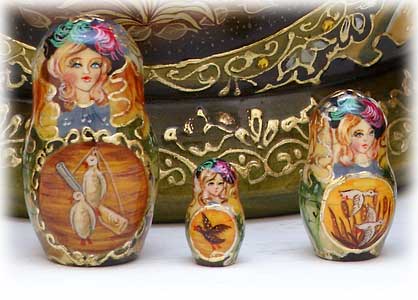 Buy Hunters Nesting Doll 10pc./10" -- One-of-a-kind at GoldenCockerel.com