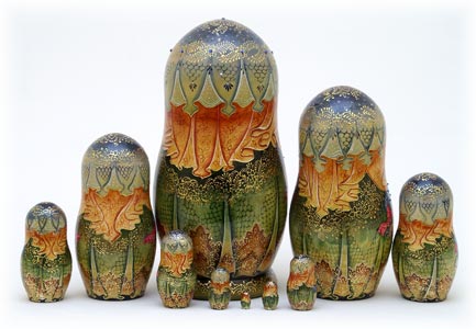 Buy Hunters Nesting Doll 10pc./10" -- One-of-a-kind at GoldenCockerel.com