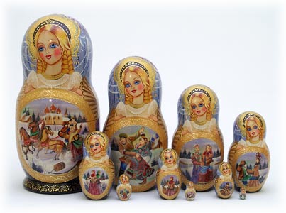 Buy Troika Nesting Doll 10pc./10" -- One-of-a-kind at GoldenCockerel.com