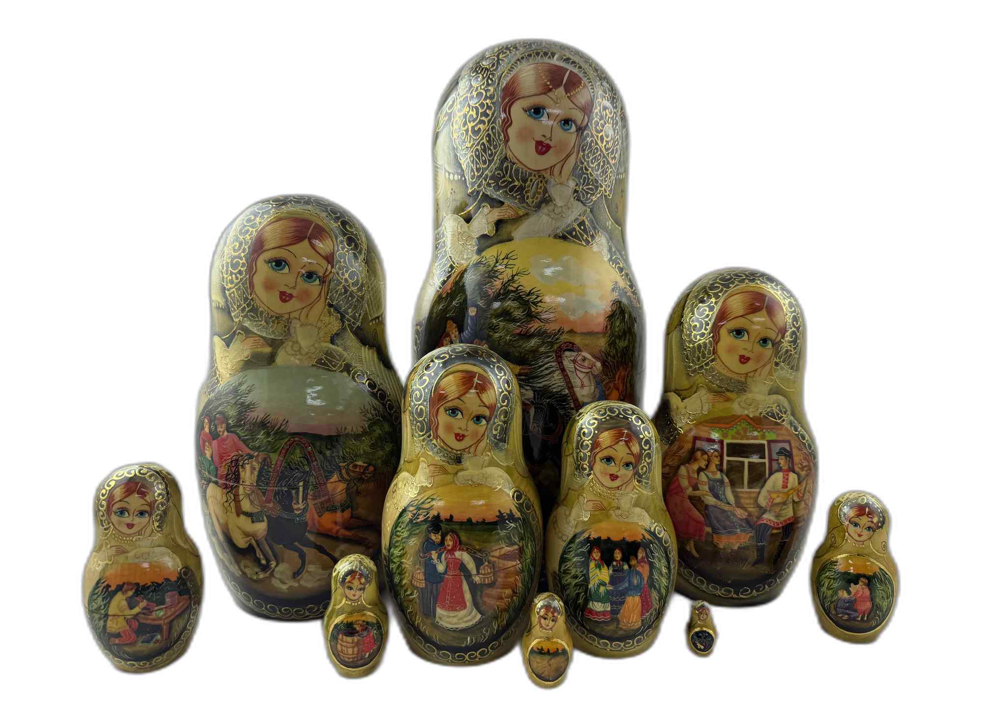 Buy Vintage One of a Kind Nesting Doll 10pc/12" at GoldenCockerel.com