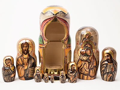 Buy Icon Nesting Doll w/ Cut-Out Windows 10pc./11" at GoldenCockerel.com