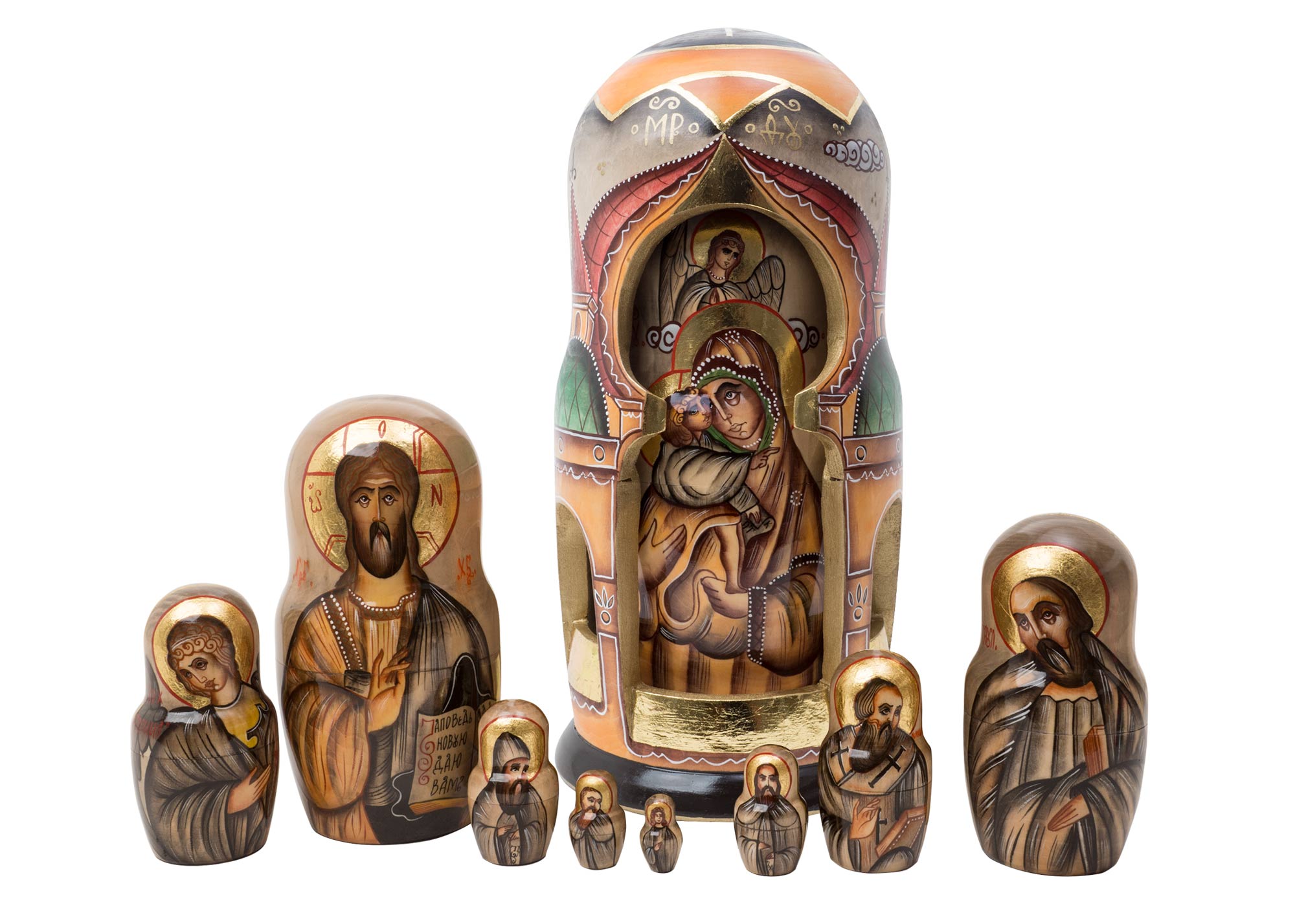 Buy Icon Nesting Doll w/ Cut-Out Windows 10pc./11" at GoldenCockerel.com