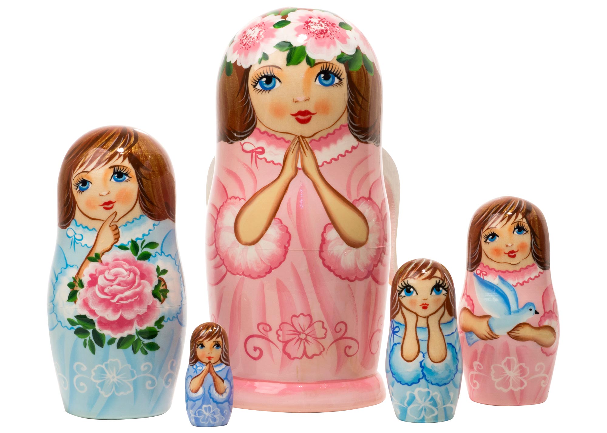 Buy Angel Matryoshka Doll w/ Wings 5pc./6" at GoldenCockerel.com