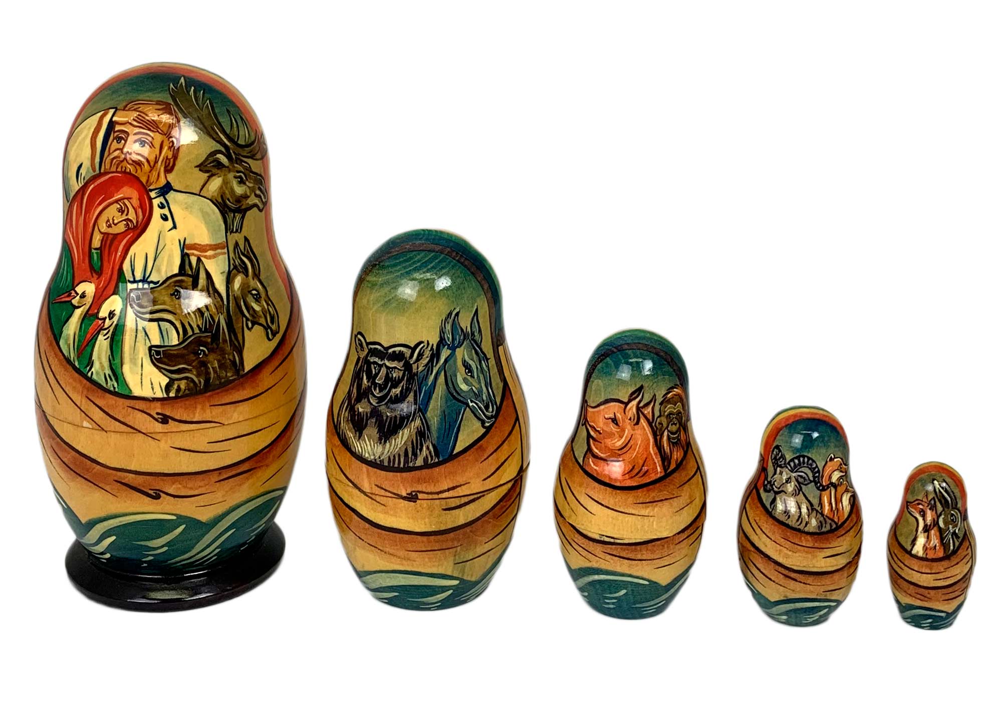 Buy Vintage Noah's Ark Nesting Doll 5pc./6" at GoldenCockerel.com