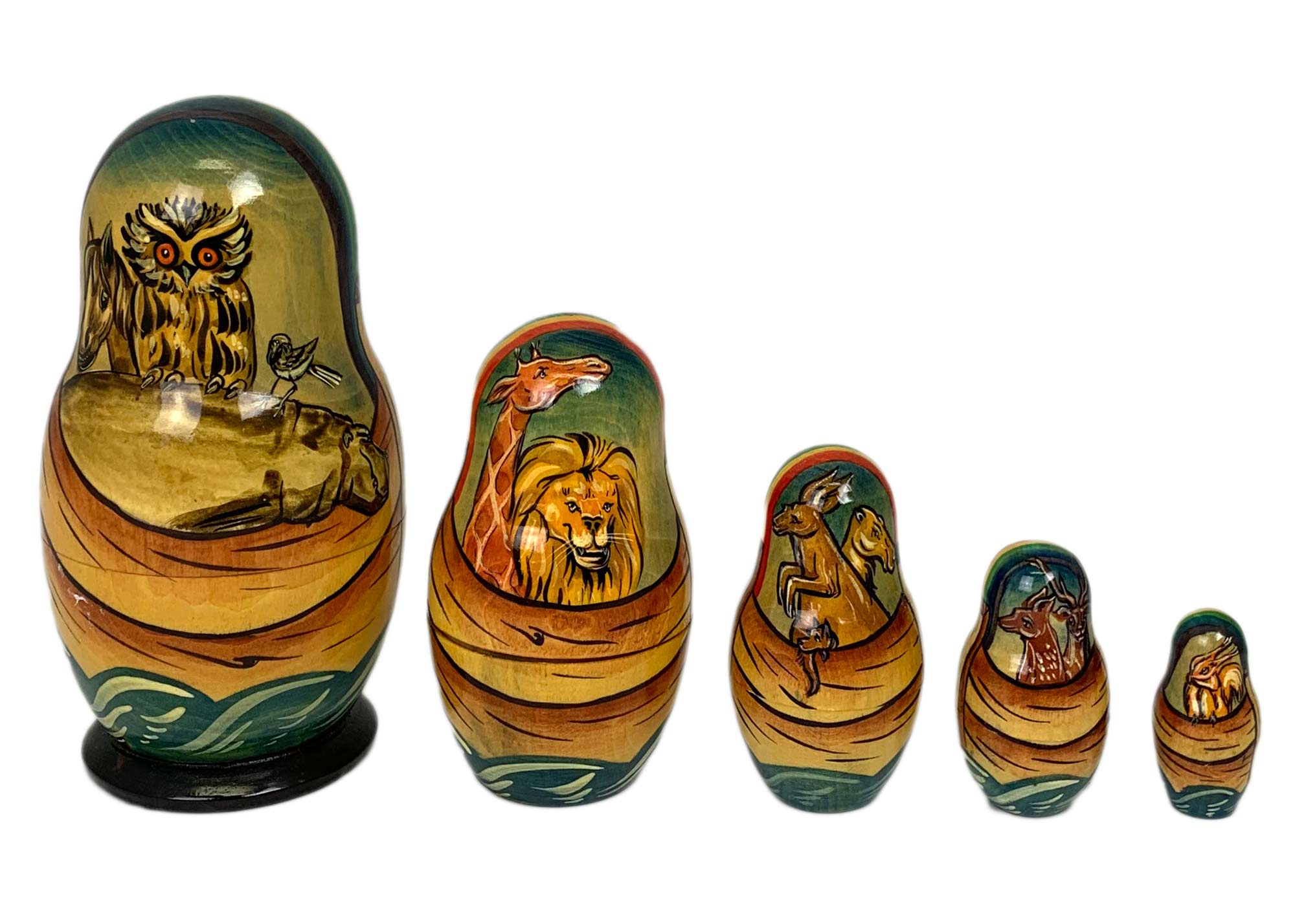 Buy Vintage Noah's Ark Nesting Doll 5pc./6" at GoldenCockerel.com