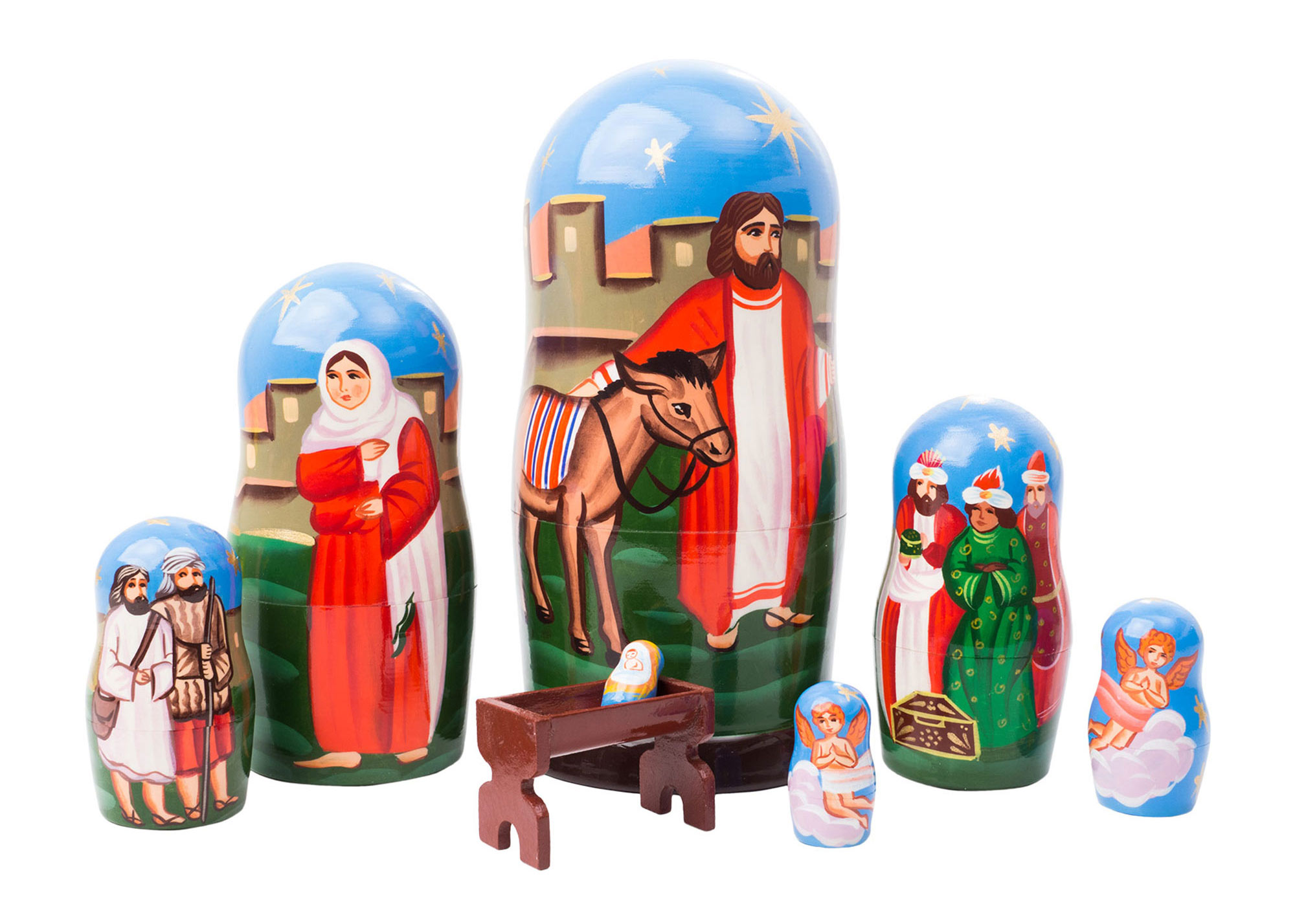 Buy Manger Scene Nesting Doll 7pc./6"  at GoldenCockerel.com