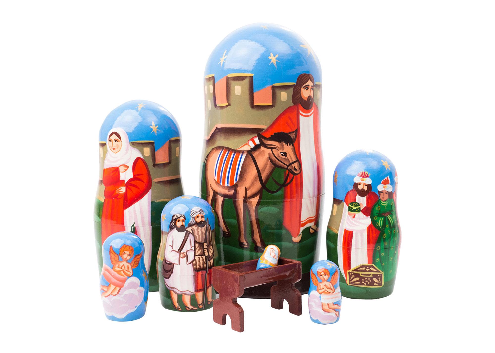 Buy Manger Scene Nesting Doll 7pc./6"  at GoldenCockerel.com