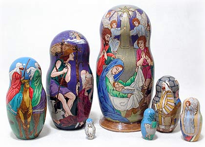 Buy Nativity Nesting Doll 7pc./8"  at GoldenCockerel.com