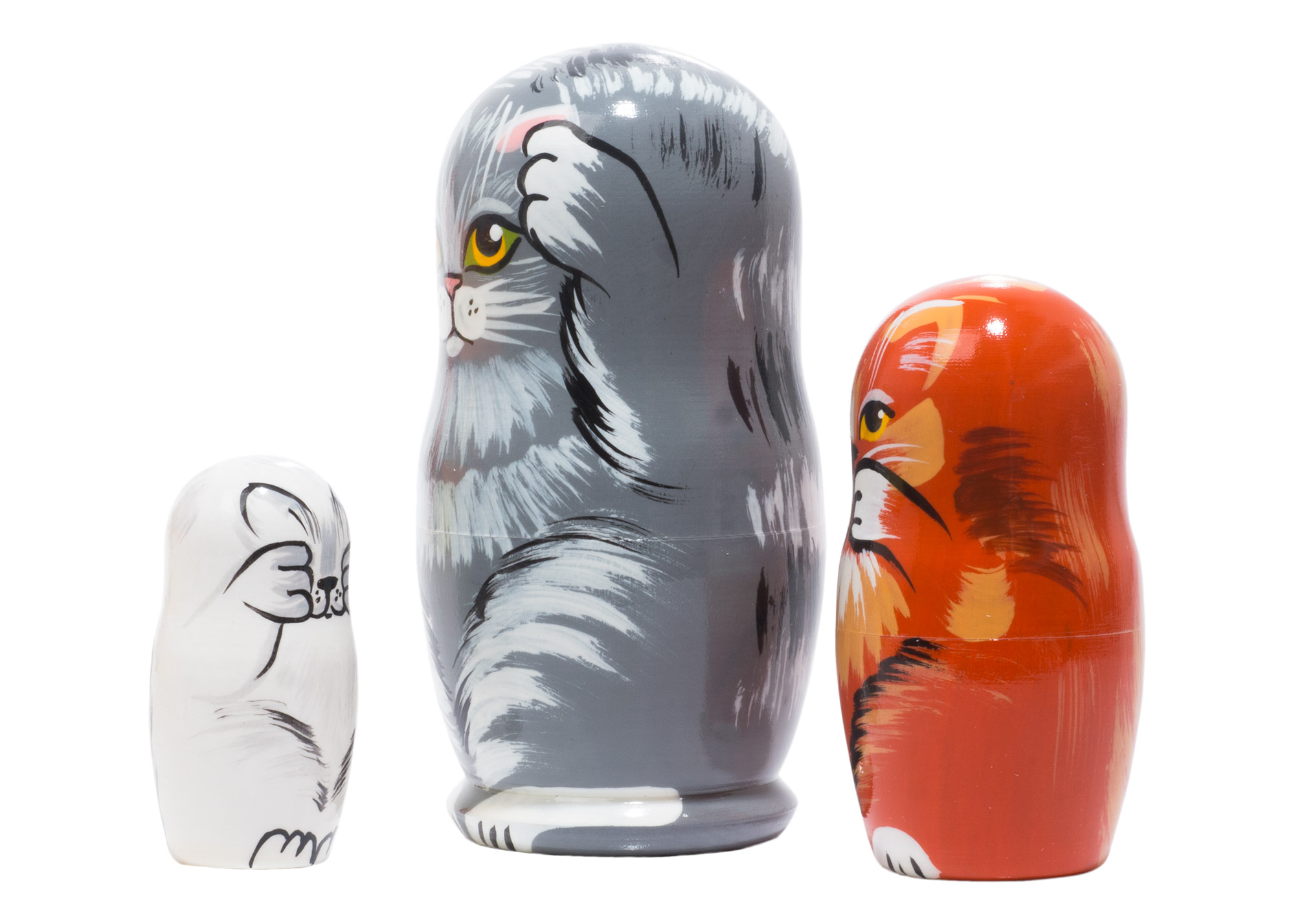 Buy No Evil Cats Nesting Doll 3pc./4" at GoldenCockerel.com