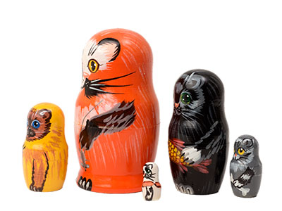 Buy Alley Cats Nesting Doll 5pc./4" at GoldenCockerel.com