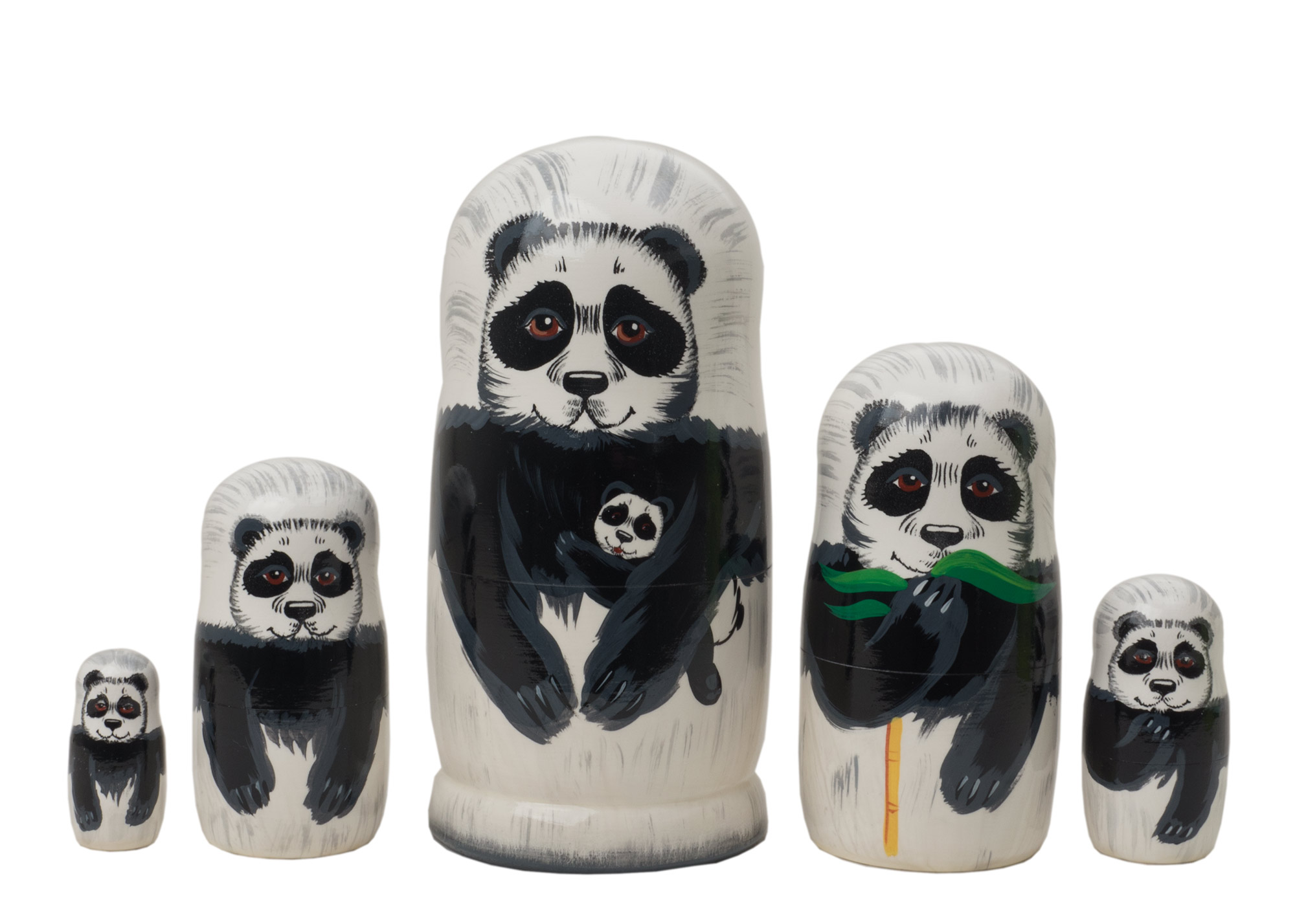 Buy Panda Bear Nesting Doll 5pc./5"   at GoldenCockerel.com