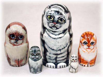 Buy Nesting Friendly Felines Doll 5pc./5"  at GoldenCockerel.com