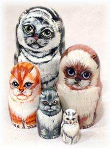 Buy Nesting Friendly Felines Doll 5pc./5"  at GoldenCockerel.com