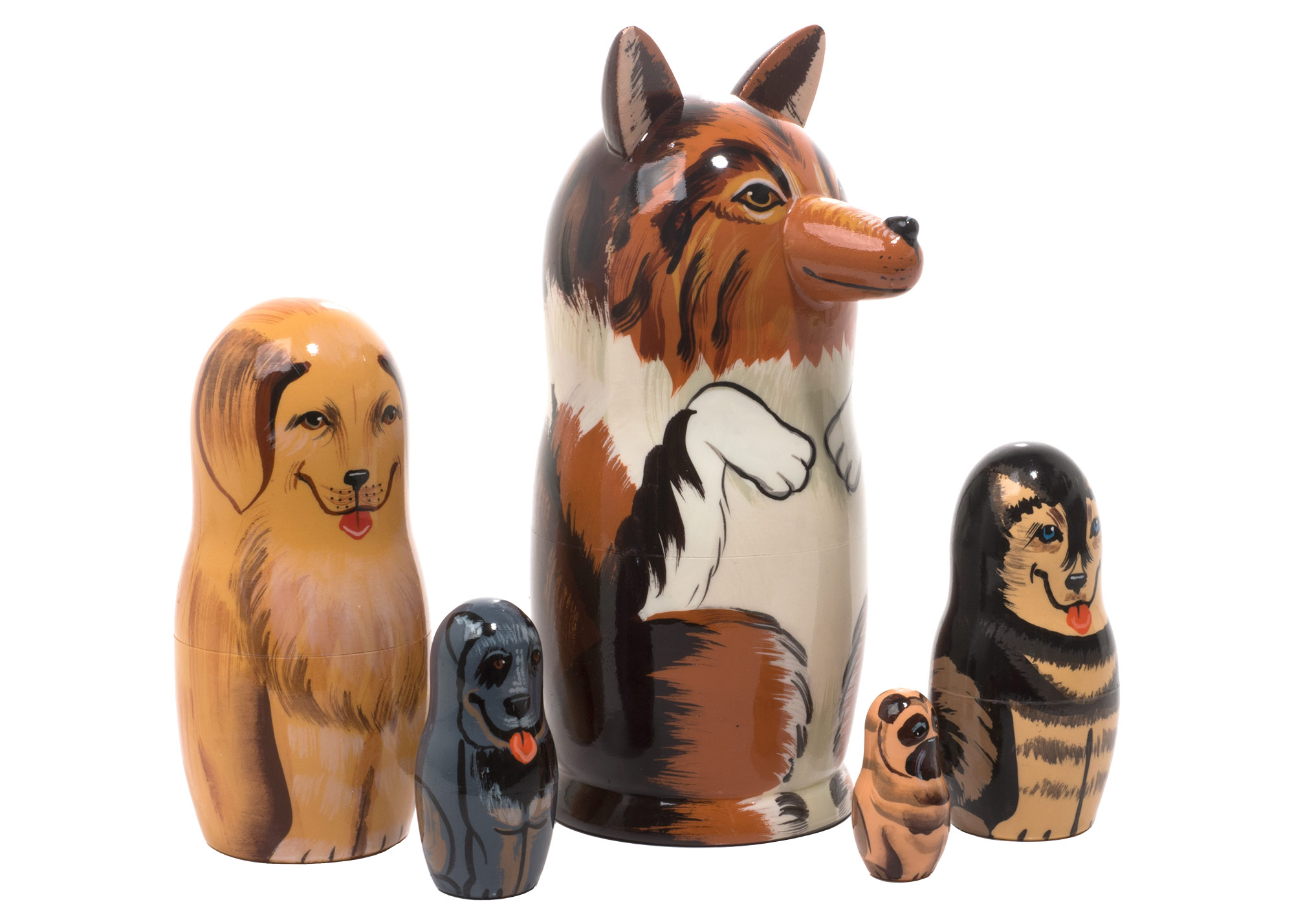 Buy Collie Dog Nesting Doll 5pc./6" at GoldenCockerel.com